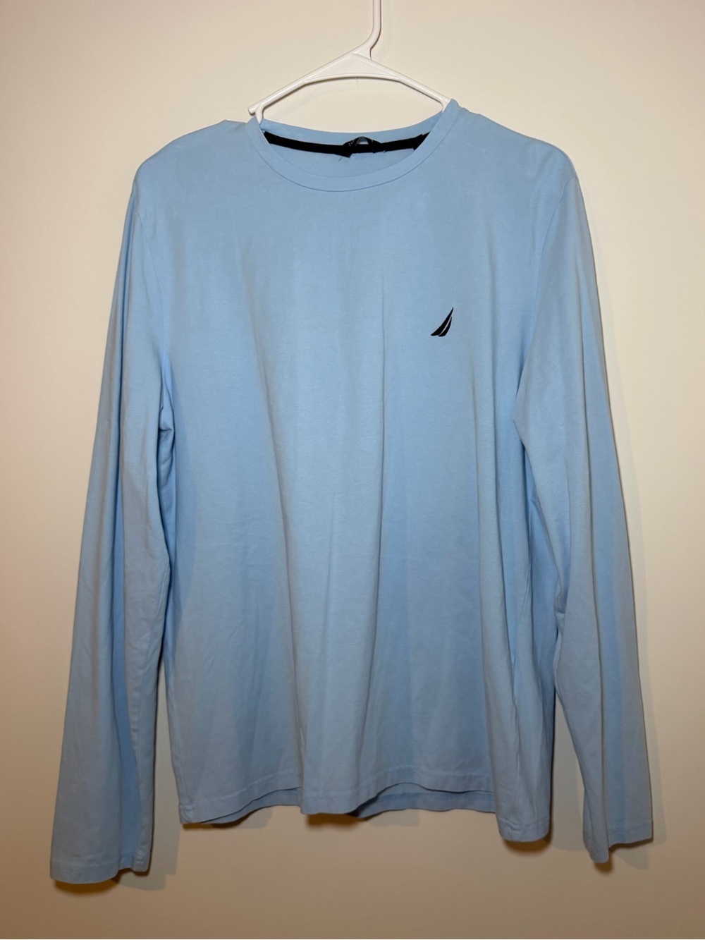 Nautica Blue Long Sleeve Crewneck T Shirt Men’s Medium
